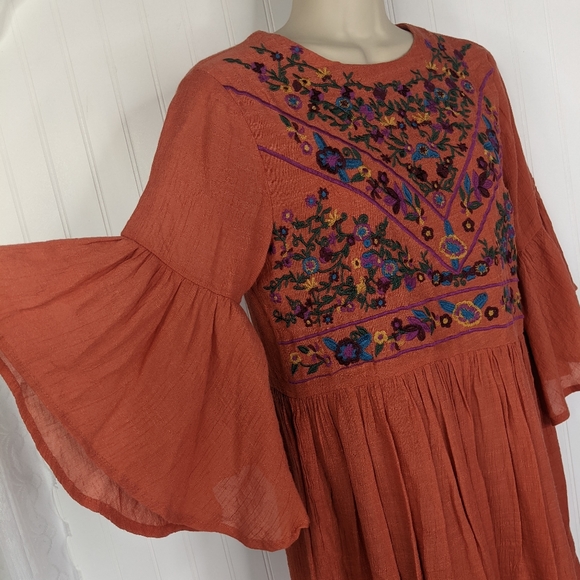 UMGEE Boho Bliss Embroidered Swing Dress Sz S - Picture 4 of 12